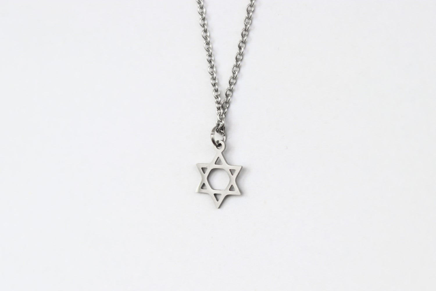 silver Star of David necklace for men