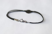 silver Sun bracelet for men black string