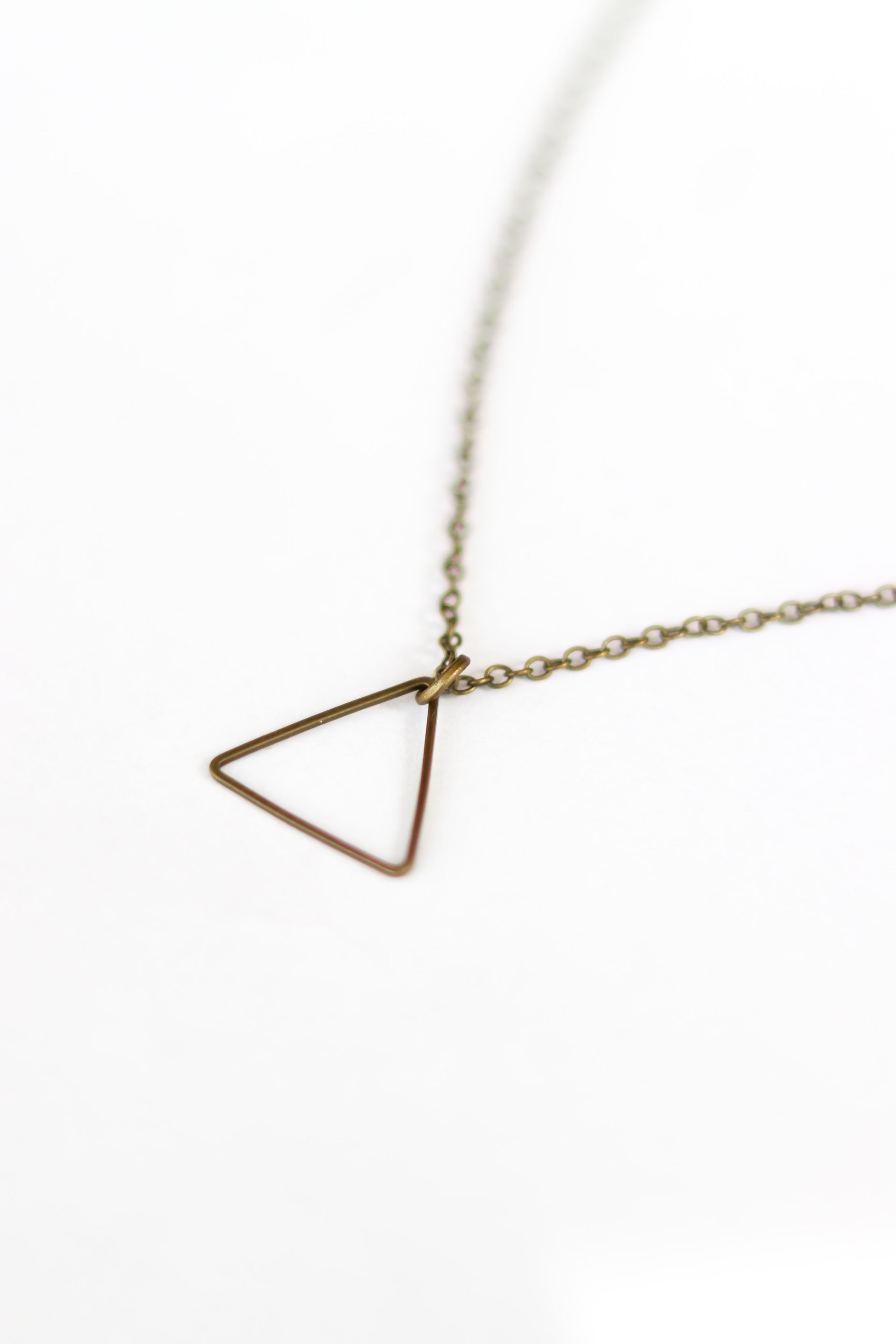 Bronze triangle necklace for men, chain necklace - shani-adi-jewerly