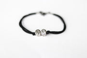 kids bracelet with children charms for men silver beads black string