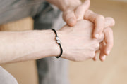 kids bracelet with children charms for men silver beads black string
