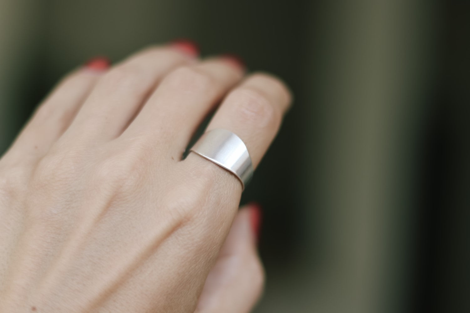 silver flat ring for women - shani and Adi Jewelry