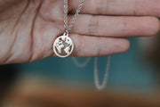 World map necklace for men