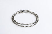 silver wrapped rolo chain bracelet for men