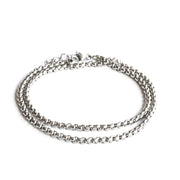 silver wrapped rolo chain bracelet for men
