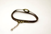 Wrapped believe bracelet, bronze charm, brown cord, mothers day gift - shani-adi-jewerly